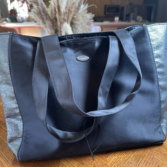 Coach Tote Bag Grey w/ Shimmering Side Panels Shopping Travel Purse Handbag - Picture 1 of 10